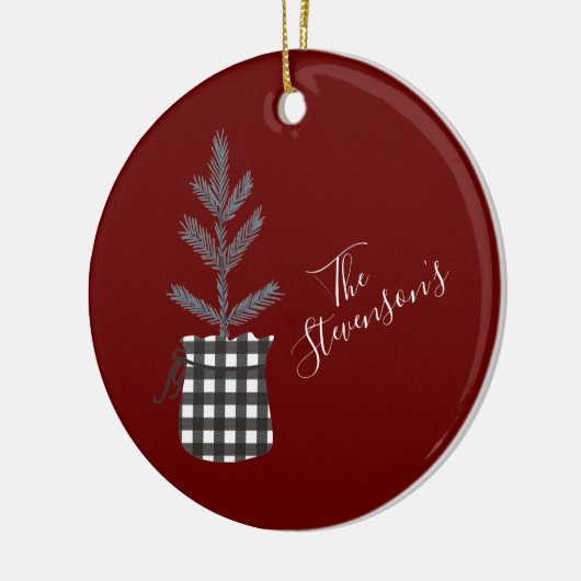 Buffalo Zwarte pineboom met zwarte pingstructuur - Keramisch Ornament (Links)