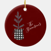 Buffalo Zwarte pineboom met zwarte pingstructuur - Keramisch Ornament (Achterkant)