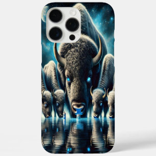 Buffalo's Bison Drinken onder een Kosmische Gloed iPhone 16 Pro Max Hoesje