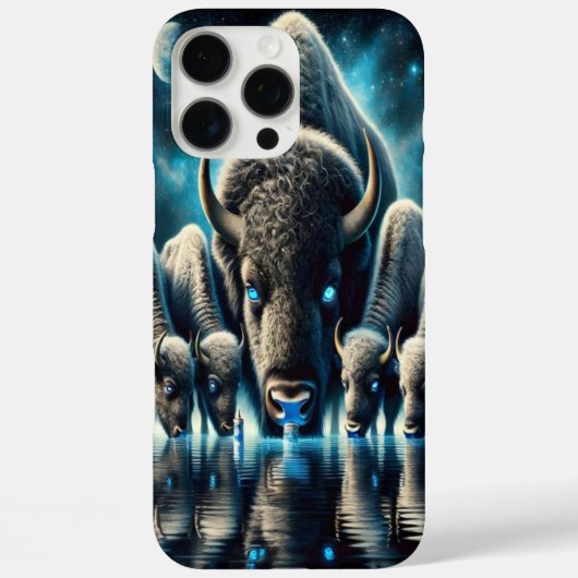 Buffalo's Bison Drinken onder een Kosmische Gloed Case-Mate iPhone Case (Achterkant)