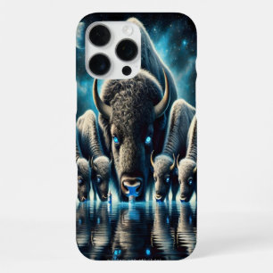 Buffalo's Bison Drinken onder een Kosmische Gloed iPhone 16 Pro Max Hoesje