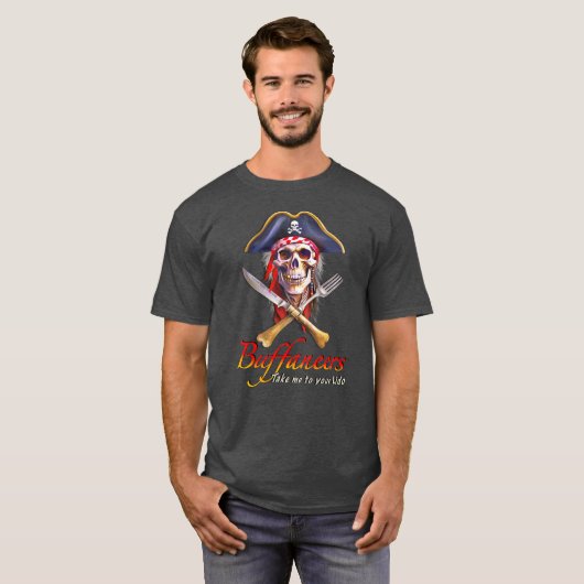 Buffaneers Pirate: "Neem me mee naar je Lido" T-shirt (Voorkant volledig)