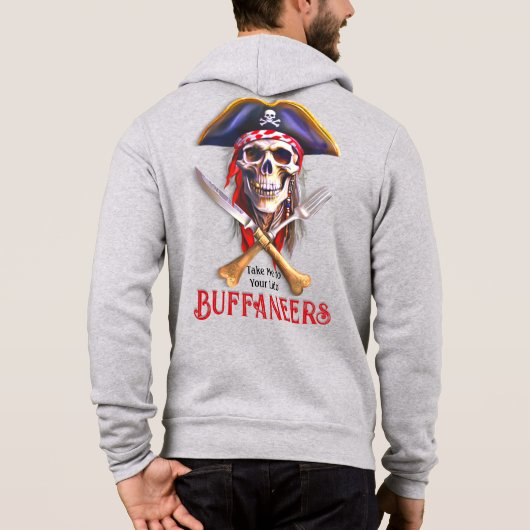 Buffaneers Pirate Skull: "Neem me mee naar je Lido Hoodie (Achterkant)