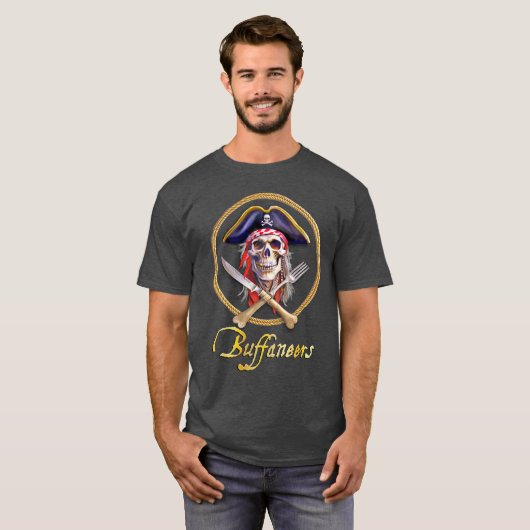 Buffaneers Pirate voor cruiseschip Lido T-shirt (Voorkant volledig)