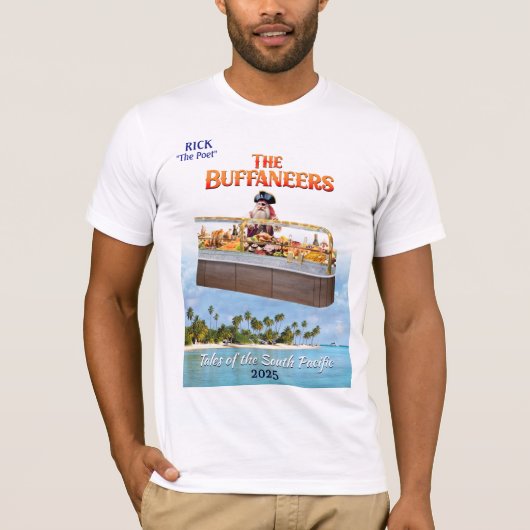 Buffaneers voor Rick Ewell South Pacific T-shirt (Voorkant)