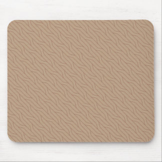 Buffed Beige Mocha Mousse Brown Wavy Line Pattern Muismat