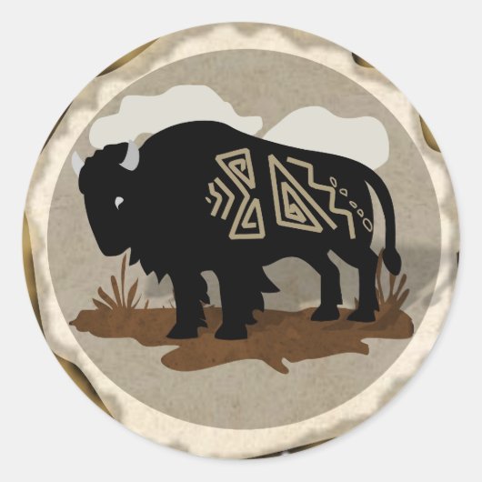 Buffel 3D Ronde Sticker (Voorkant)