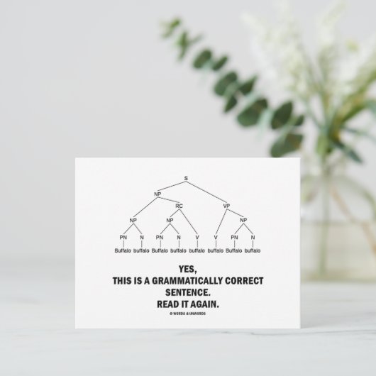Buffel (8 keer) Grammaticaal correcte zin Briefkaart (Staand voorkant)