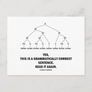 Buffel (8 keer) Grammaticaal correcte zin Briefkaart
