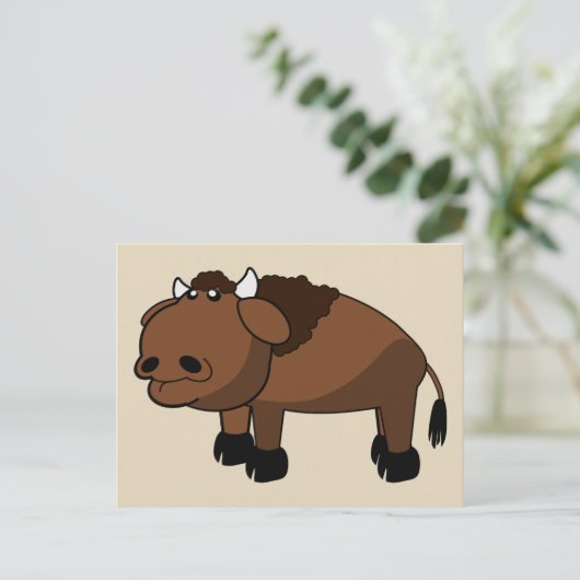 Buffel cartoon briefkaart (Staand voorkant)