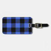 Buffel Check Blauw & Zwart Lumberjack Plaid Decor Bagagelabel (Voorkant horizontaal)