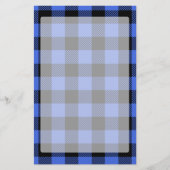 Buffel Check Blauw & Zwart Lumberjack Plaid Decor Briefpapier (Voorkant)