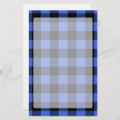 Buffel Check Blauw & Zwart Lumberjack Plaid Decor Briefpapier (Voorkant / Achterkant)
