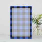 Buffel Check Blauw & Zwart Lumberjack Plaid Decor Briefpapier (Staand voorkant)
