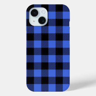Buffel Check Blauw & Zwart Lumberjack Plaid Decor iPhone 15 Case