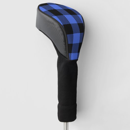Buffel Check Blauw & Zwart Lumberjack Plaid Decor Golfheadcover (Schuin)