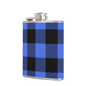 Buffel Check Blauw & Zwart Lumberjack Plaid Decor Heupfles (Links)