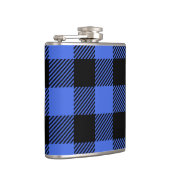 Buffel Check Blauw & Zwart Lumberjack Plaid Decor Heupfles (Rechts)