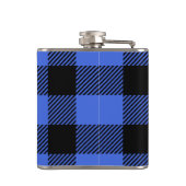 Buffel Check Blauw & Zwart Lumberjack Plaid Decor Heupfles (Achterkant)