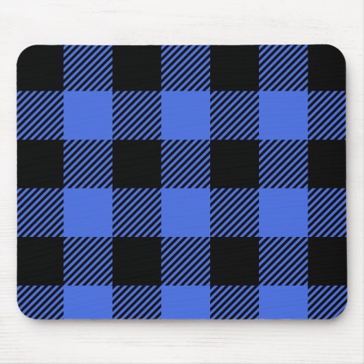 Buffel Check Blauw & Zwart Lumberjack Plaid Decor Muismat (Voorkant)