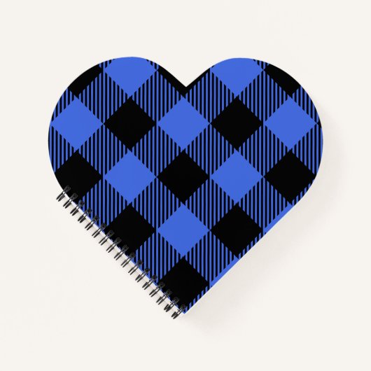 Buffel Check Blauw & Zwart Lumberjack Plaid Decor Notitieboek (Voorkant)