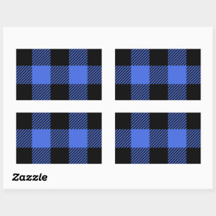 Buffel Check Blauw & Zwart Lumberjack Plaid Decor Rechthoekige Sticker