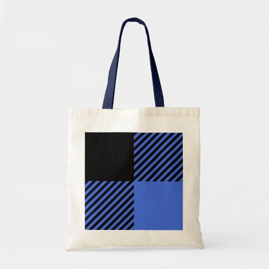 Buffel Check Blauw & Zwart Lumberjack Plaid Decor Tote Bag (Voorkant)