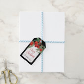 Buffel Check geruite zwart & wit rustieke kerst Cadeaulabel (Met Touw)