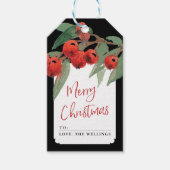 Buffel Check geruite zwart & wit rustieke kerst Cadeaulabel (Voorkant)