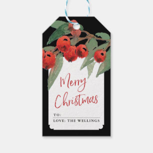 Buffel Check geruite zwart & wit rustieke kerst Cadeaulabel