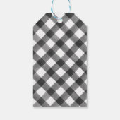 Buffel Check geruite zwart & wit rustieke kerst Cadeaulabel (Achterkant)