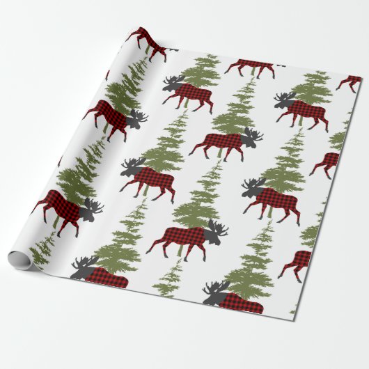 Buffel Check Moose Cadeaupapier (Uitgerold)