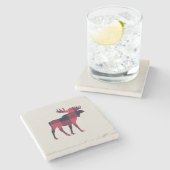 Buffel Check Moose Wilderness Cabin Stenen Onderzetter (Zijkant)