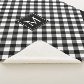 Buffel Check Plaid Monogram Naam Zwart-wit Sherpa Deken (3/4)