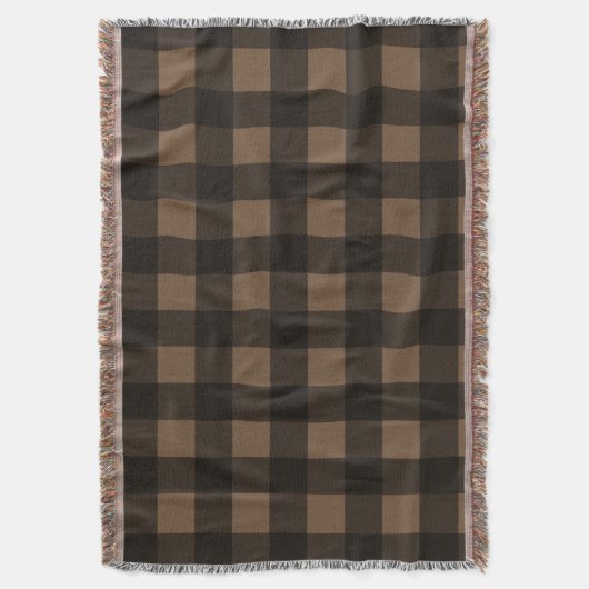 Buffel geruite aangepaste kleur bruin deken (Voorkant Verticaal)