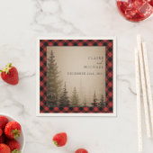 Buffel geruite Evergreen Bomen Bruiloft Servet (Insitu)