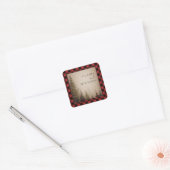 Buffel geruite Evergreen Bomen Bruiloft Vierkante Sticker (Envelop)
