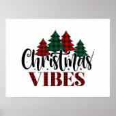 Buffel geruite kerstboom kerstvibes poster (Voorkant)