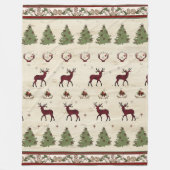 Buffel geruite kerstpijnbomen Herten Antlers Fleece Deken (Voorkant)