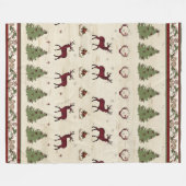 Buffel geruite kerstpijnbomen Herten Antlers Fleece Deken (Voorkant (Horizontaal))