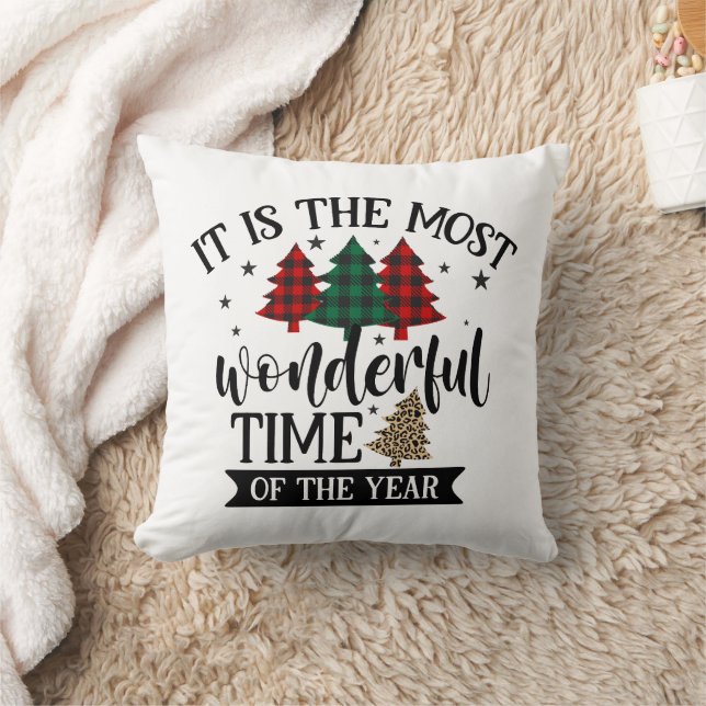 Buffel geruite luipaard patroon kerstboom kussen (Deken)