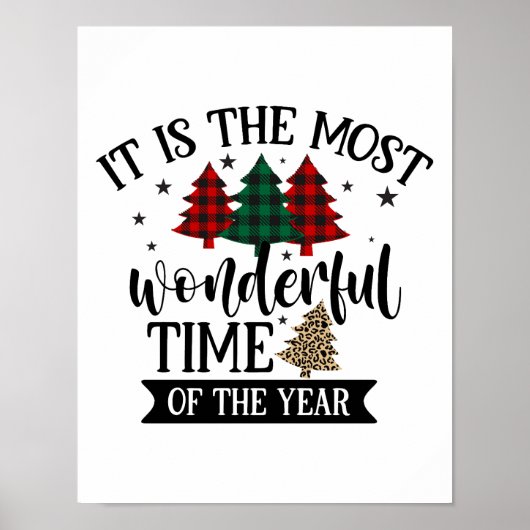 Buffel geruite luipaard patroon kerstboom poster (Voorkant)