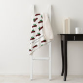 Buffel geruite rode vrachtwagen Kerstboom monogram Sherpa Deken (In situ)