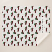 Buffel geruite rode vrachtwagen Kerstboom monogram Sherpa Deken (Voorkant (horizontaal))