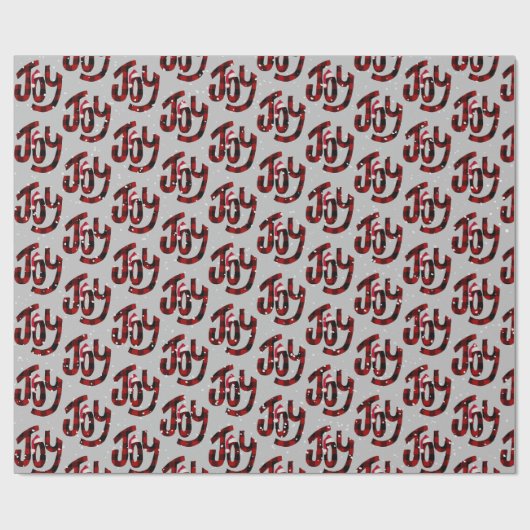 Buffel geruite vreugde en sneeuwvlokken cadeaupapier (Vlak)