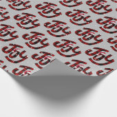 Buffel geruite vreugde en sneeuwvlokken cadeaupapier (Hoek)