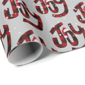 Buffel geruite vreugde en sneeuwvlokken cadeaupapier (Rol Hoek)