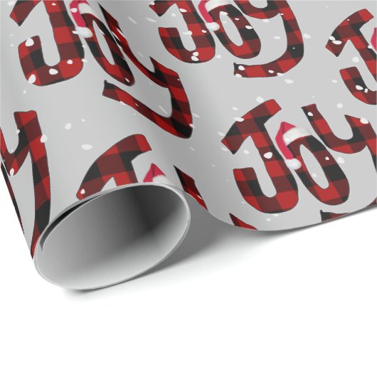 Buffel geruite vreugde en sneeuwvlokken cadeaupapier (Rol Hoek)