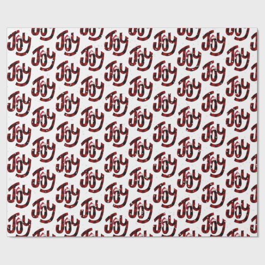 Buffel geruite vreugde en sneeuwvlokken cadeaupapier (Vlak)