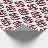 Buffel geruite vreugde en sneeuwvlokken cadeaupapier (Hoek)